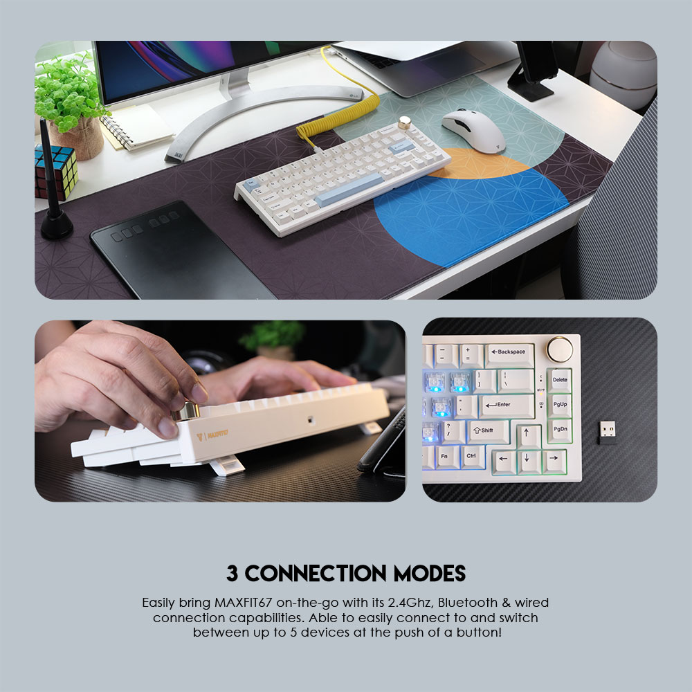 Tastatura Mehanicka Gaming Fantech MK858 RGB Maxfit67 Space Edition (white switch)