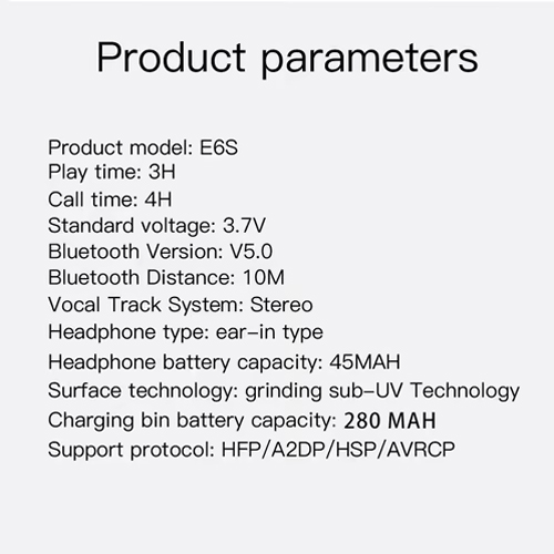Bluetooth slusalice Airpods E6S HQ