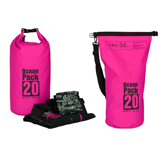 Vodootporna suva torba EL 20L pink