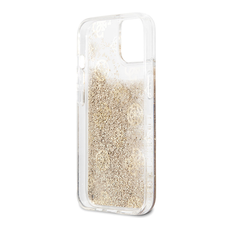 Torbica Guess Hc Liquid Glitter Peony za iPhone 13 6.1 zlatna (GUHCP13MLGPEGO)
