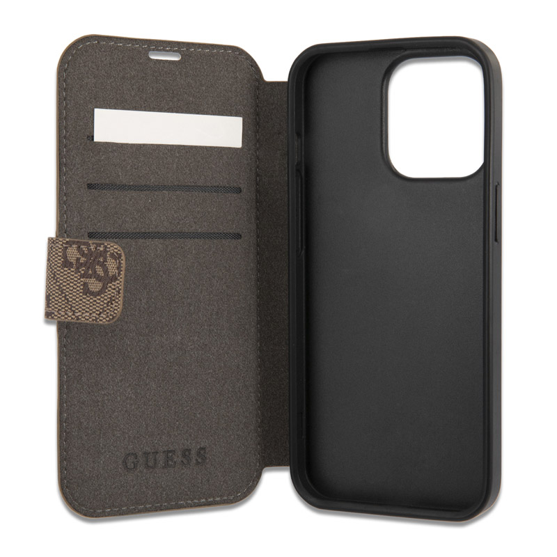 Torbica na preklop Guess Bk Pu 4G Stripe za iPhone 13 6.1 braon (GUBKP13M4GDBR)