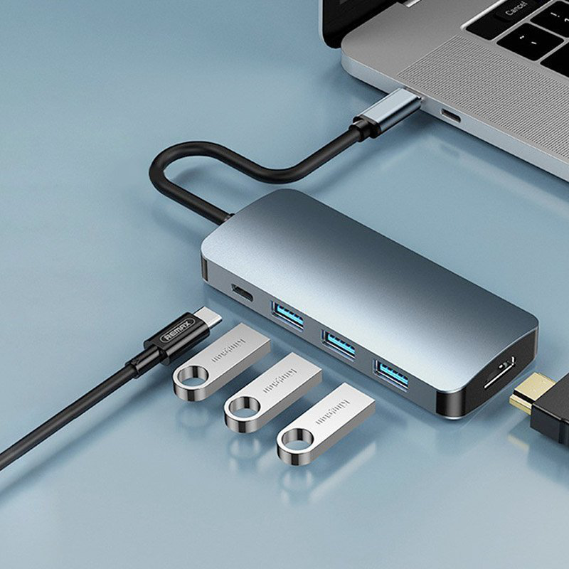 Adapter Type C na HDMI 3xUSB 3.0 type C 5u1