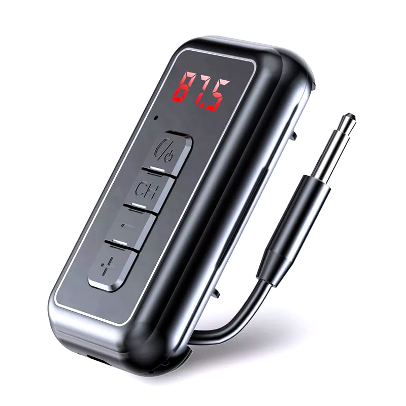 FM transmiter Y4 USB TF Bluetooth 5.0, call ID, modlularni,  handsfree crni