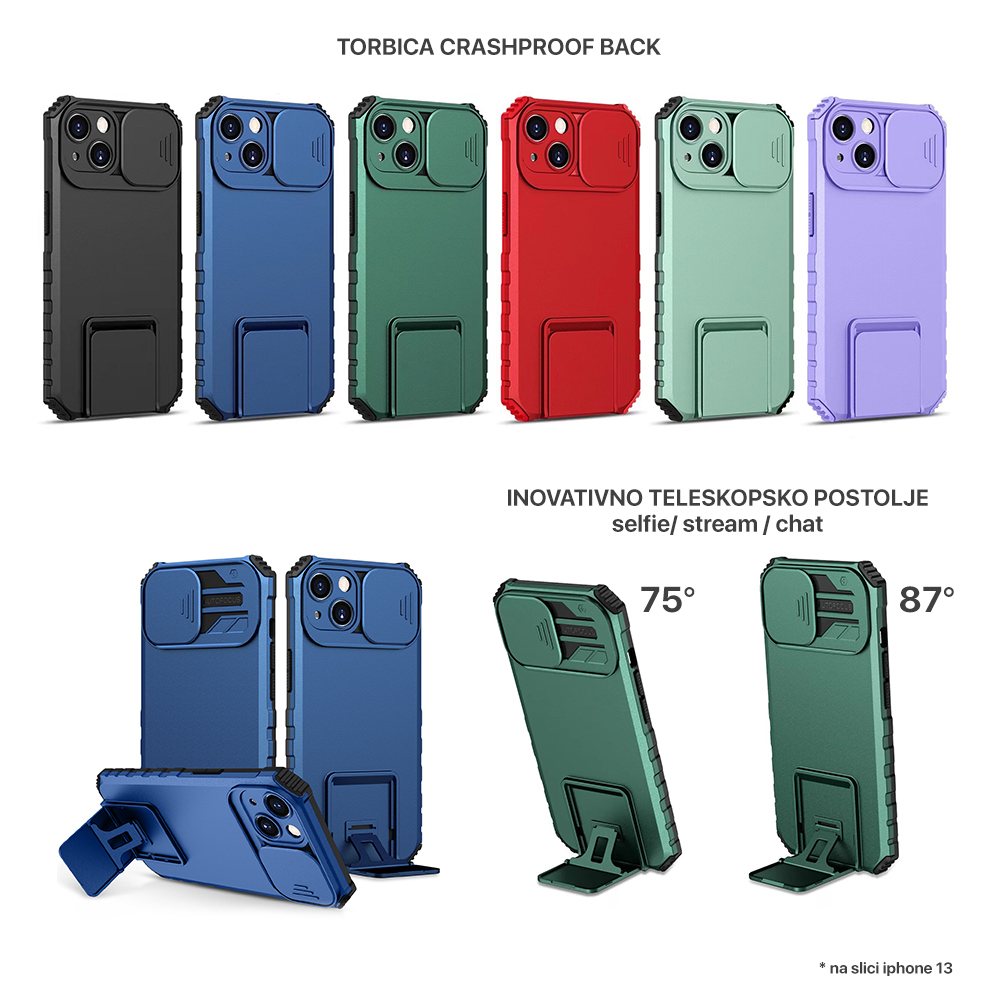 Torbica Crashproof Back za Samsung A226B Galaxy A22 5G crvena