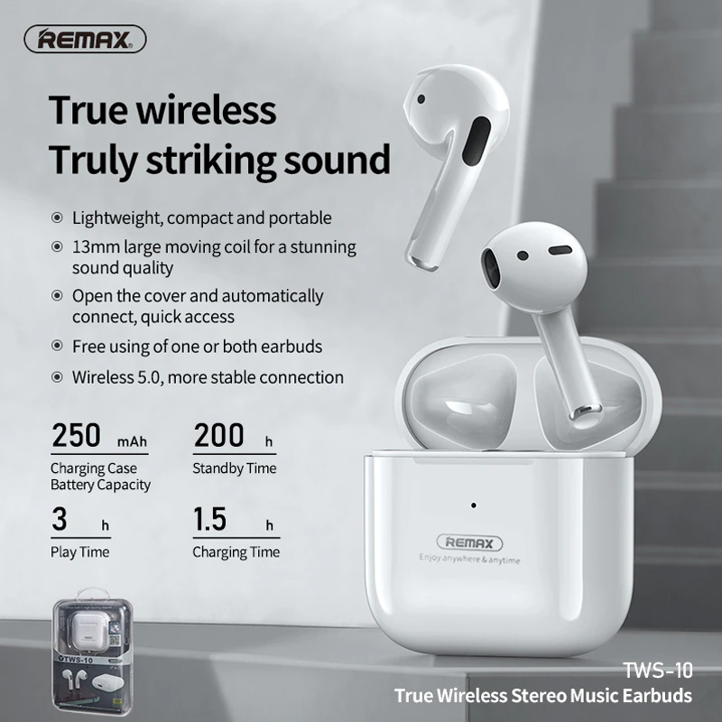 Bluetooth slusalice REMAX TWS-10i bele