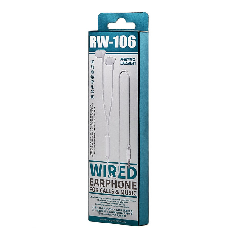 Slusalice REMAX Wired RW-106 3.5 mm bele