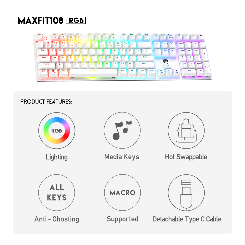 Tastatura Mehanicka Gaming Fantech MK855 RGB Maxfit 108 Space Edition (Red switch)