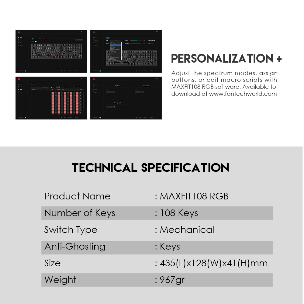 Tastatura Mehanicka Gaming Fantech MK855 RGB Maxfit 108 Space Edition (Red switch)