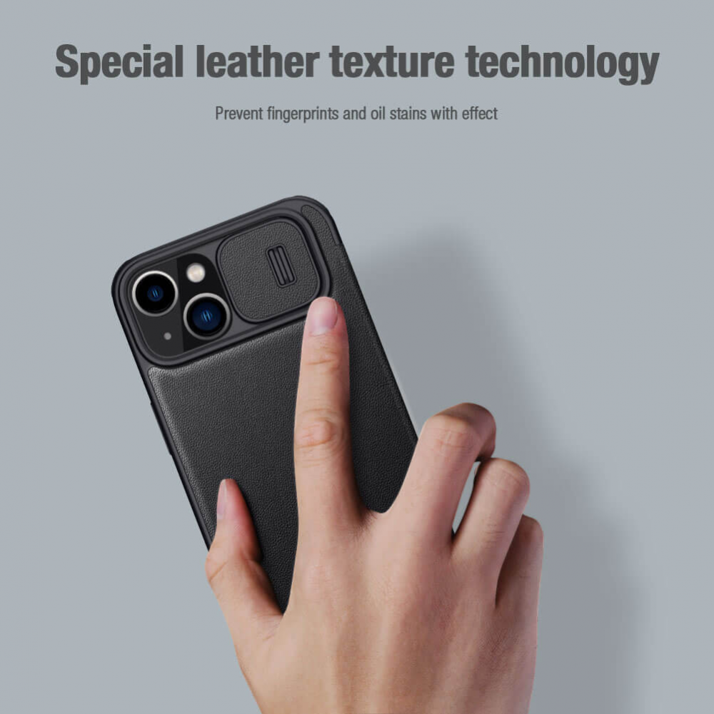 Torbica Nillkin Qin Pro (plain leather) za iPhone 14 Plus 6.7 crna