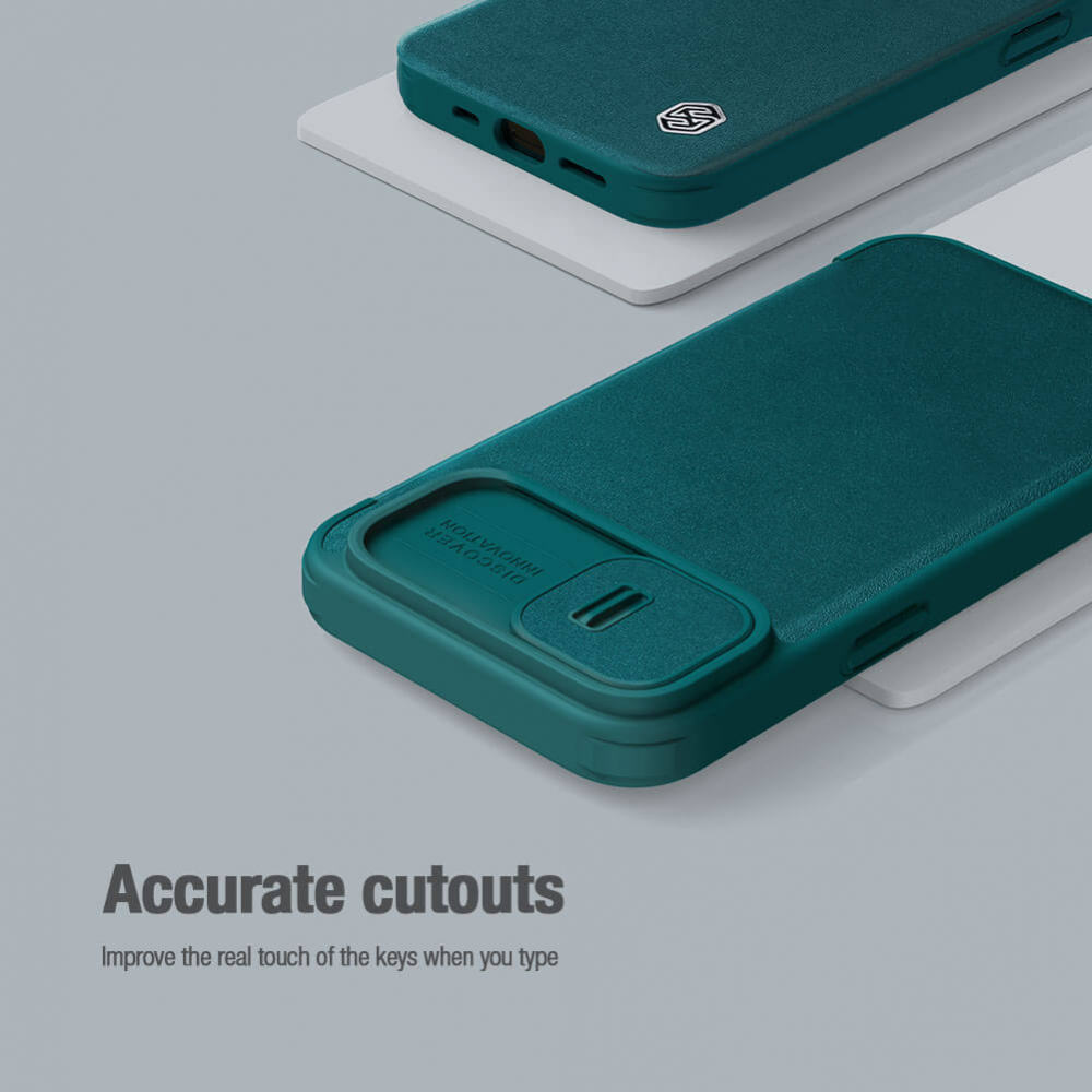 Torbica Nillkin Qin Pro (plain leather) za iPhone 14 Plus 6.7 crna