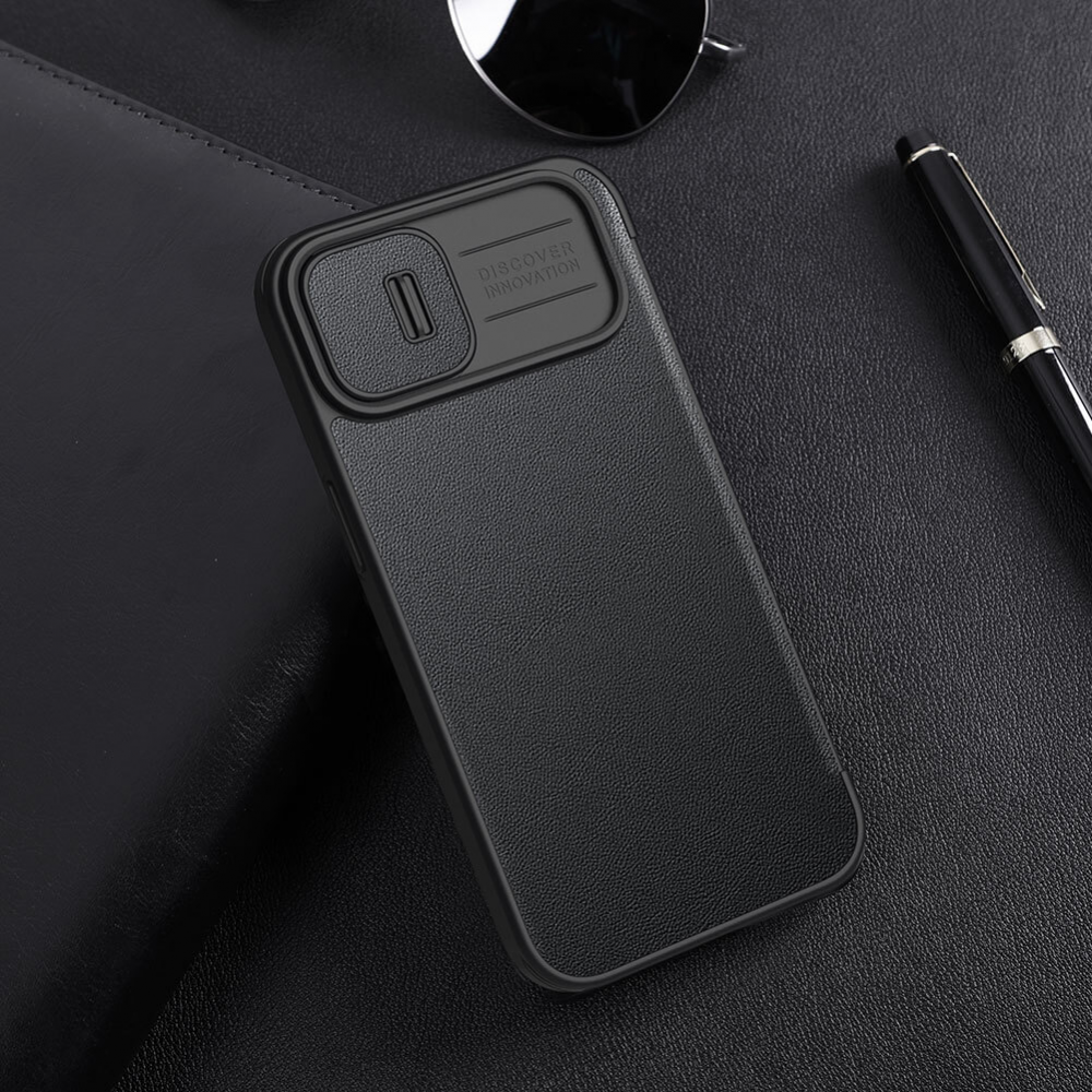 Torbica Nillkin Qin Pro (plain leather) za iPhone 14 Plus 6.7 crna