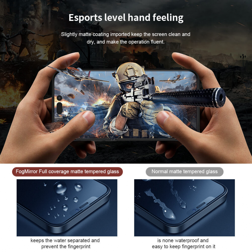 Zastitno Staklo Tempered glass Nillkin Fog Mirror za iPhone 14 Pro Max 6.7 crni
