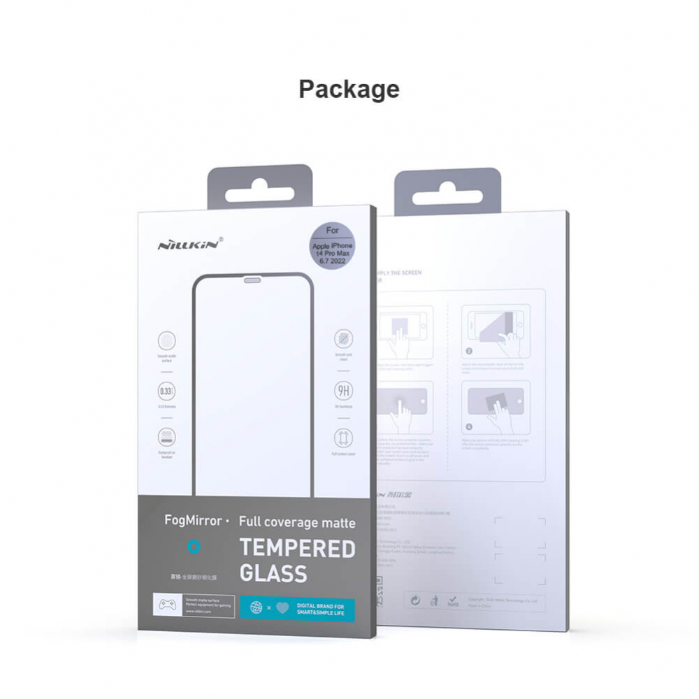 Zastitno Staklo Tempered glass Nillkin Fog Mirror za iPhone 14 Pro Max 6.7 crni