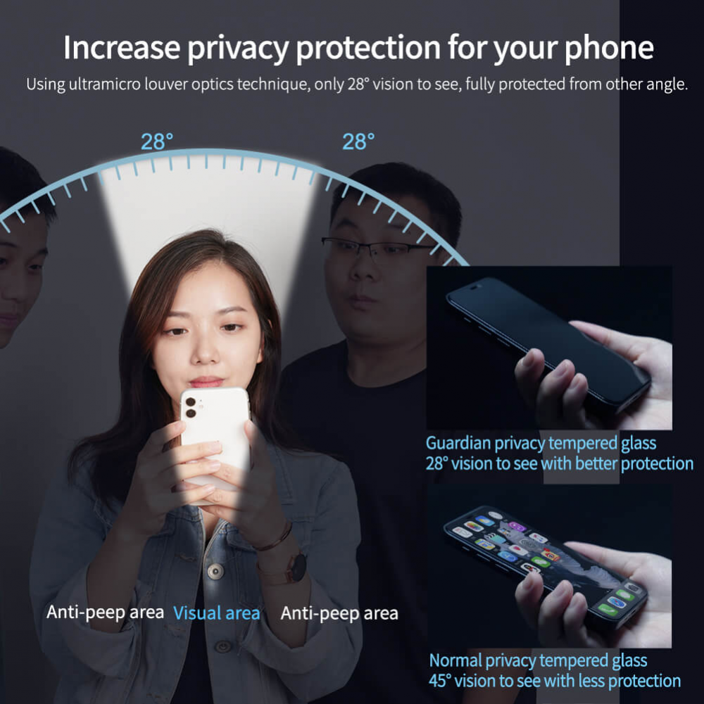 Zastitno Staklo Tempered glass Nillkin Guardian za iPhone 14 Pro 6.1 crni