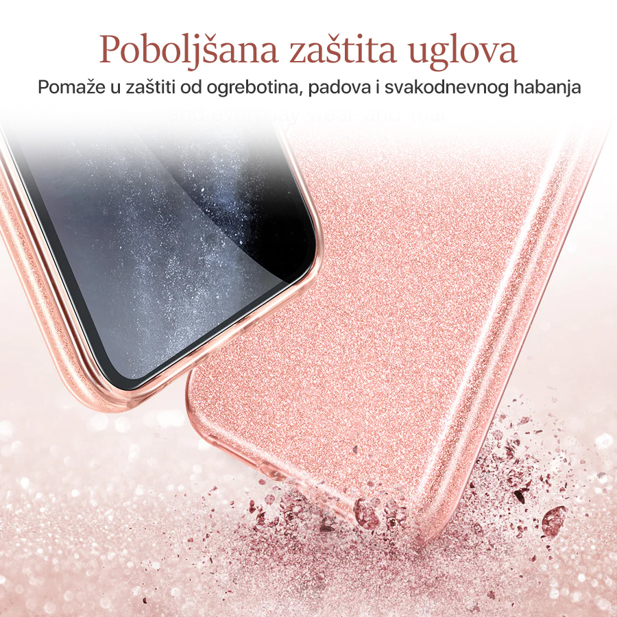 Torbica Crystal Dust za iPhone 14 6.1 Pro roze