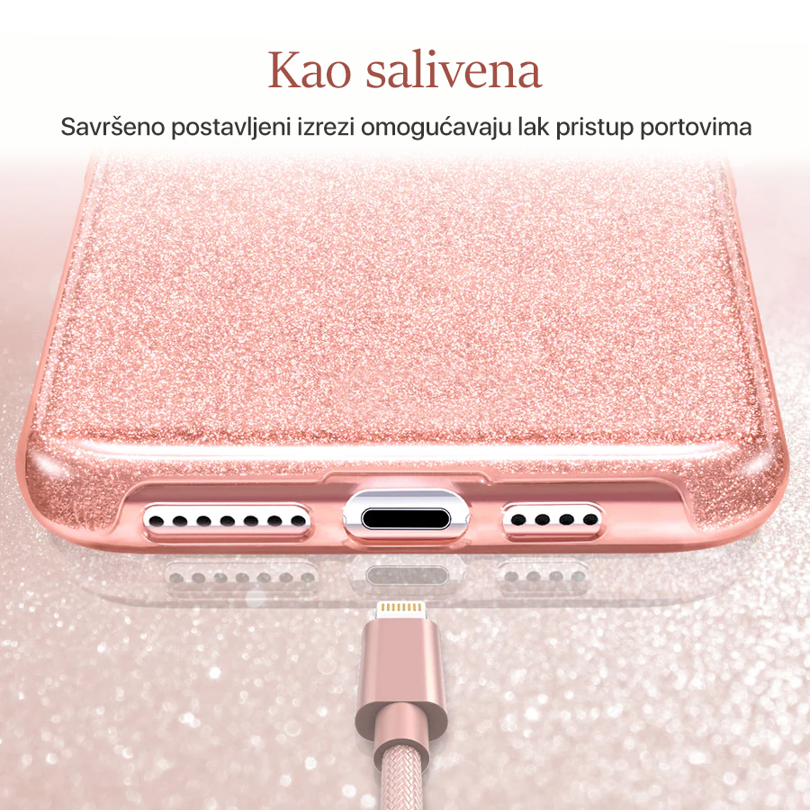 Torbica Crystal Dust za iPhone 14 6.7 Pro Max roze