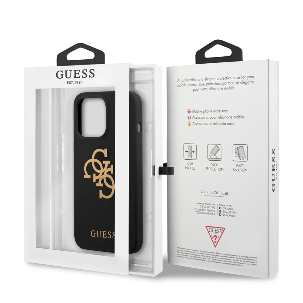 Torbica Guess Hc Silicone za iPhone 13 Pro 6.1 crna (GUHCP13LLS4GGBK)