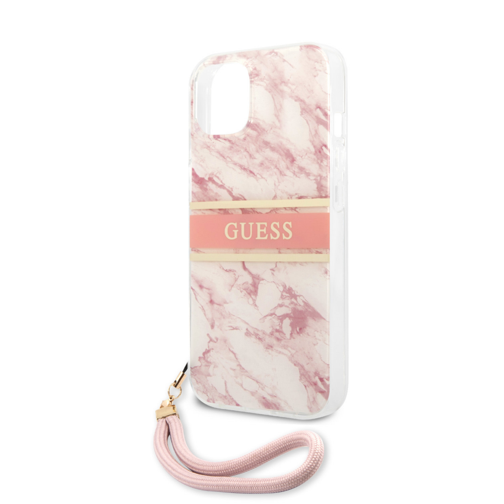 Torbica Guess Marble Strap za iPhone 13 6.1 roze (GUHCP13MKMABPI)