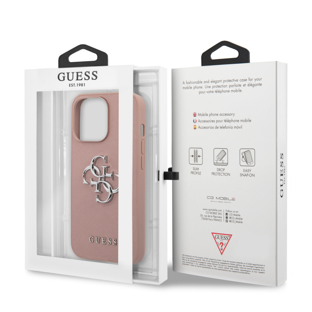 Torbica Guess Saffiano Big za iPhone 13 Pro 6.1 roza (GUHCP13LSA4GSPI)
