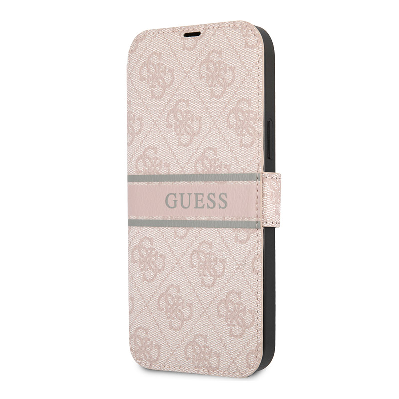 Torbica Guess Stripe Bk Pu za iPhone 13 Pro 6.1 roze (GUBKP13L4GDPI)