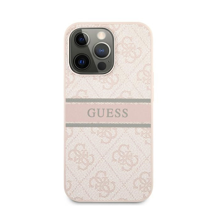 Torbica Guess Stripe za iPhone 13 Pro 6.1 roze (GUHCP13L4GDPI)