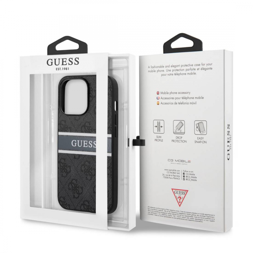Torbica Guess Stripe za iPhone 13 Pro 6.1 siva (GUHCP13L4GDGR)