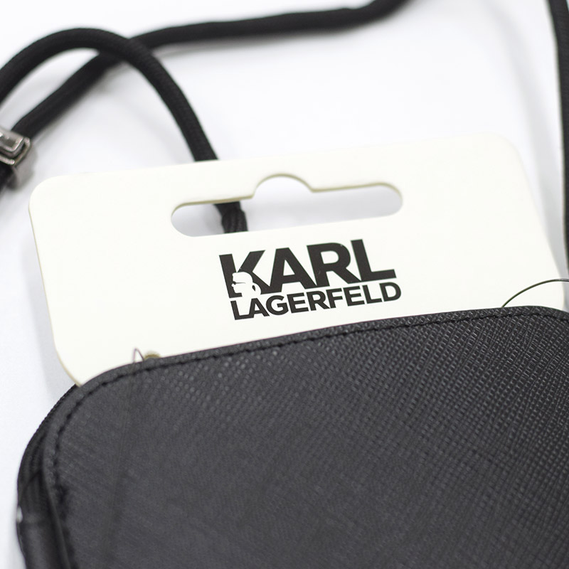 Torbica Karl Lagerfeld Pouch Pu Saffiano Karl Head Large za telefone do 6,7" crna ( KLHCP12LOPHKHK)