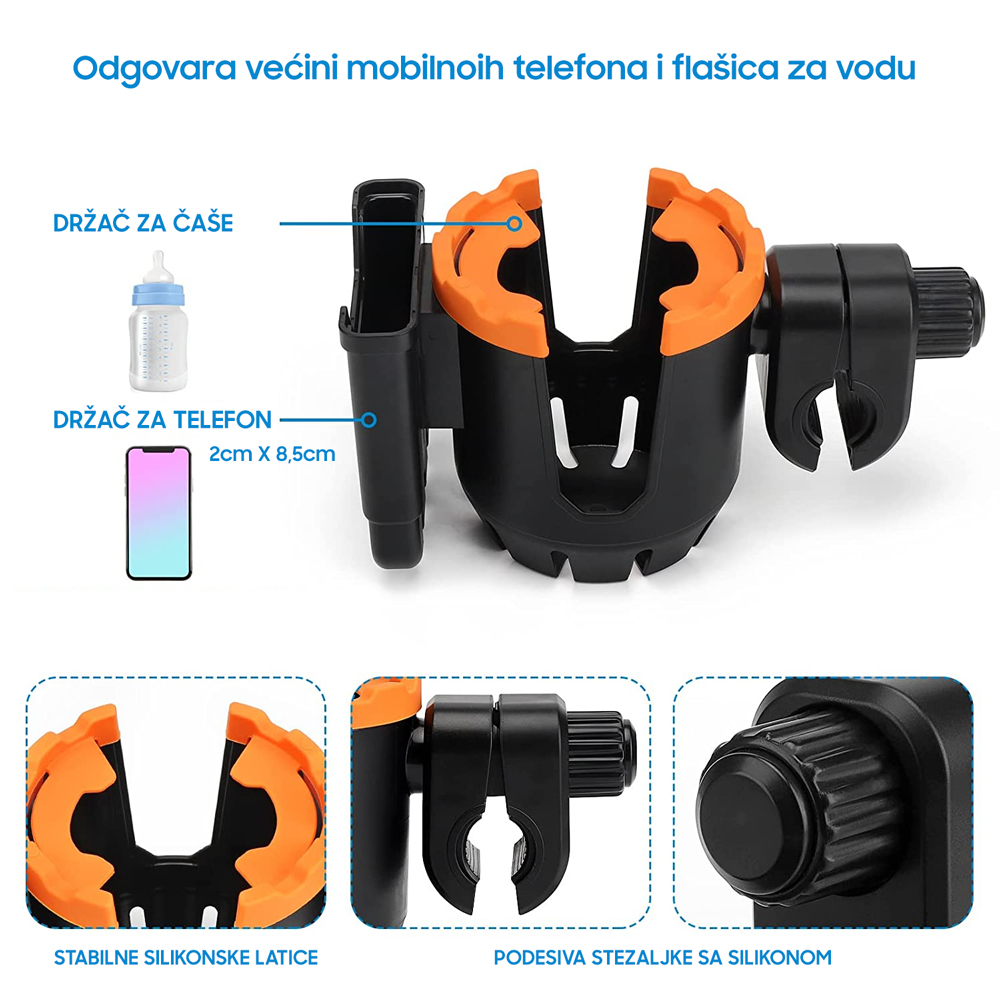 Drzac 2u1 za mobilni telefon i casu za bicikl