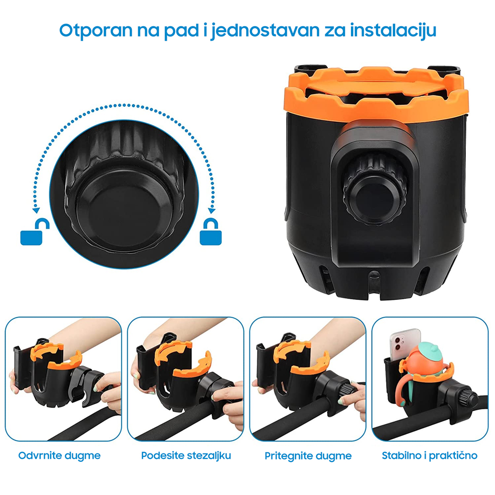Drzac 2u1 za mobilni telefon i casu za bicikl