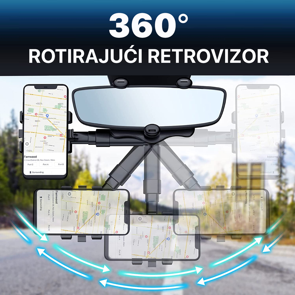 Drzac za mobilni telefon za retrovizor  4.7" - 6.7"