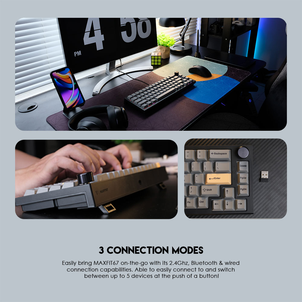 Tastatura Mehanicka Gaming Fantech MK858 RGB Maxfit67 crna (brown switch)