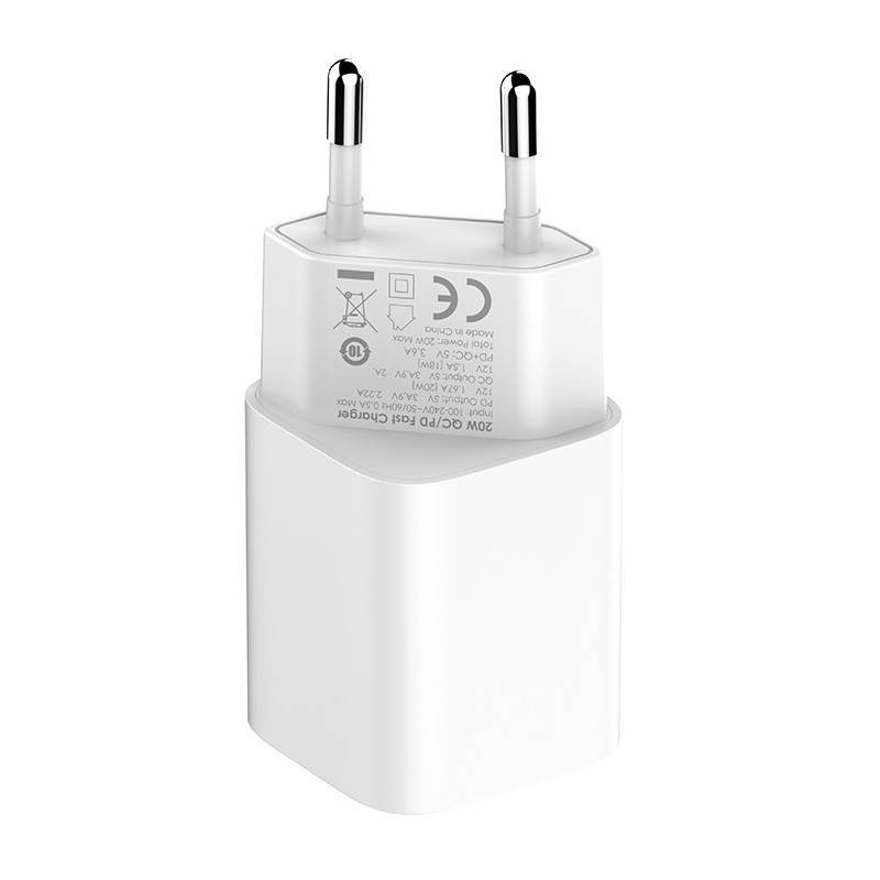 Kucni punjac LDNIO A2318C 20W PD Quick Charge 3.0 sa Type C na Type C kablom beli