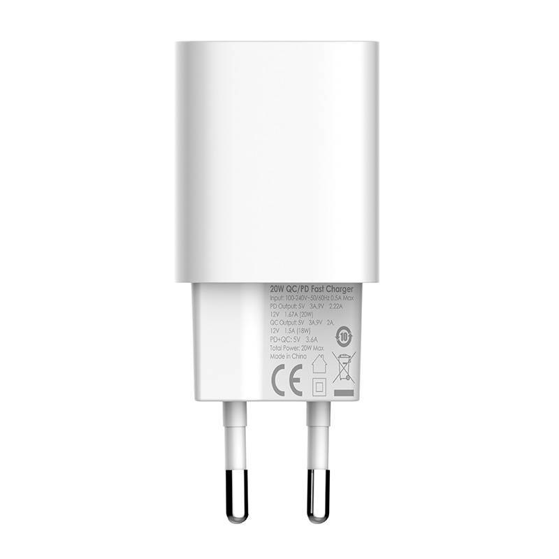 Kucni punjac LDNIO A2318C 20W PD Quick Charge 3.0 sa Type C na Type C kablom beli