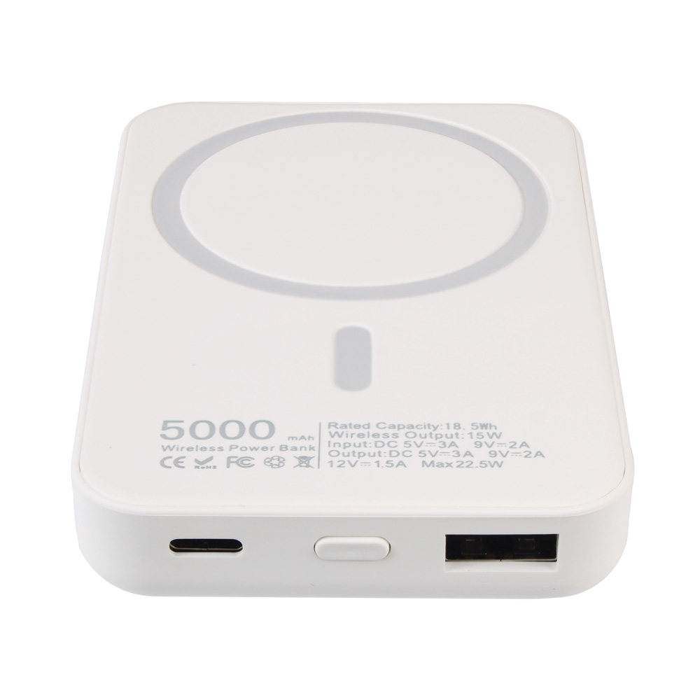 Power bank prenosiva baterija Magsafe PD 5000 mAh bela