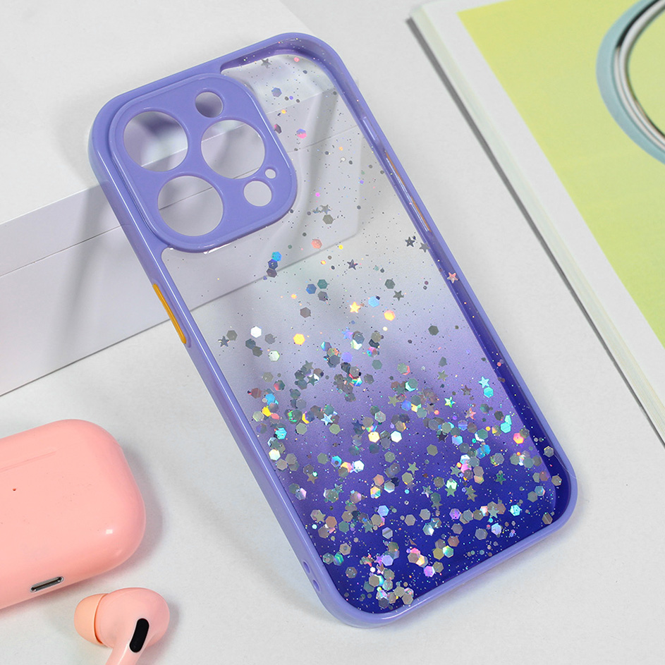 Torbica Frame Glitter za iPhone 14 Pro 6.1 ljubicasta