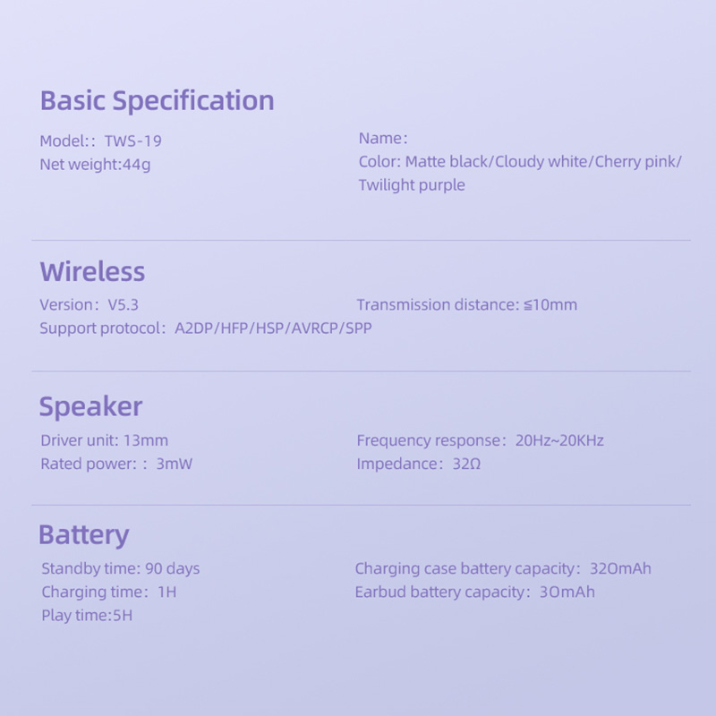Bluetooth slusalice REMAX Marshmallow Series  TWS-19 crne