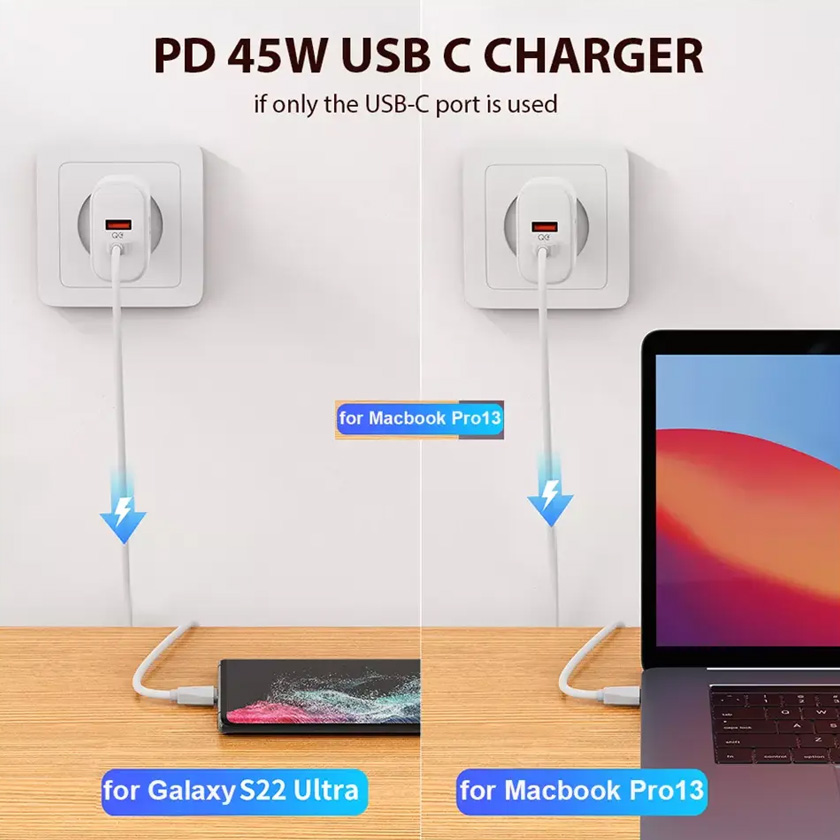 Kucni punjac LDNIO A2526C PD, QC4+, QC3.0, PPS 45W USB na Type C