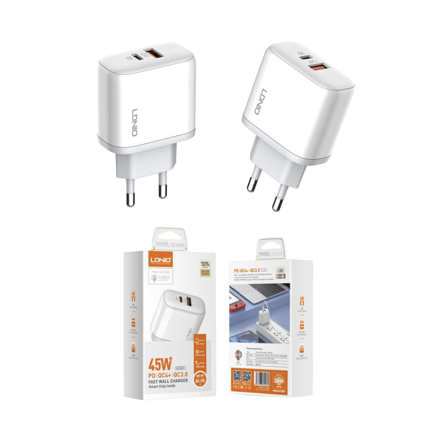 Kucni punjac LDNIO A2526C PD, QC4+, QC3.0, PPS 45W USB na Type C