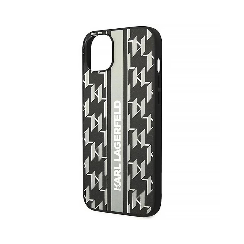 Torbica Karl Lagerfeld Hc Monogram stripe za iPhone 14 6.1 siva (KLHCP14SPGKLSKG)