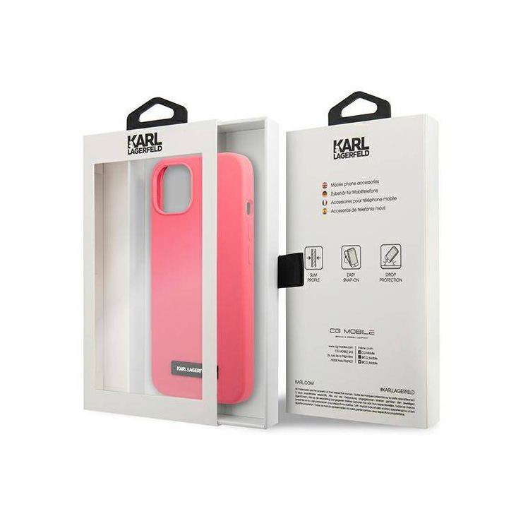 Torbica Karl Lagerfeld Hc Silicone Plaque za iPhone 13 6.1 pink (KLHCP13MSLMP1PI)