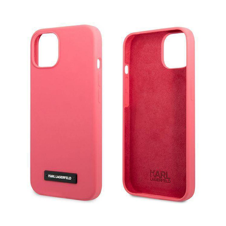 Torbica Karl Lagerfeld Hc Silicone Plaque za iPhone 13 6.1 pink (KLHCP13MSLMP1PI)