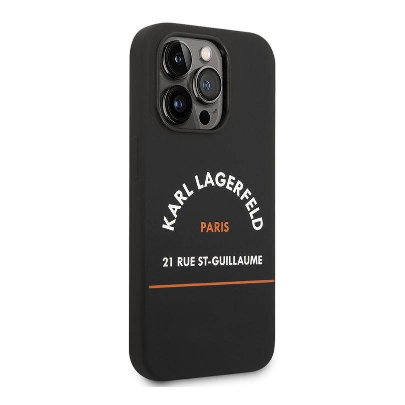 Torbica Karl Lagerfeld Hc Silicone RSG za iPhone 14 Pro 6.1 crna (KLHCP14LSRSGHLK)