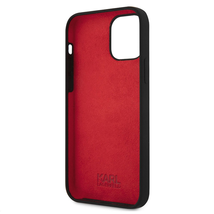 Torbica Karl Lagerfeld Hc Silikone Stack Logo za iPhone 12 Pro Max 6.7 crna (KLHCP12LSLKLRBK)