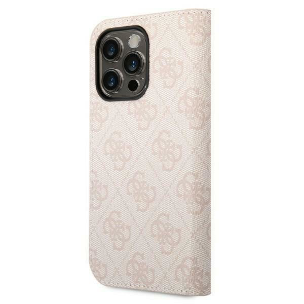 Torbica Guess BT PC/TPU 4G PU Script Metal za iPhone 14 Pro 6.1 pink (GUBKP14LHG4SHP)
