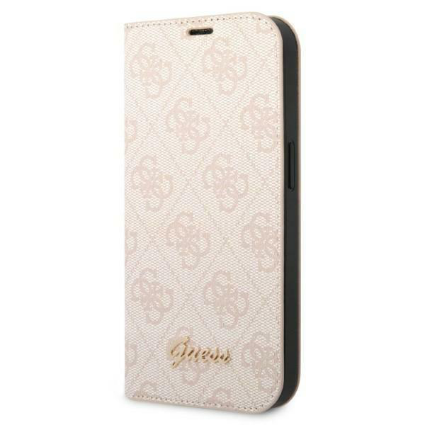Torbica Guess BT PC/TPU 4G PU Script Metal za iPhone 14 Pro 6.1 pink (GUBKP14LHG4SHP)
