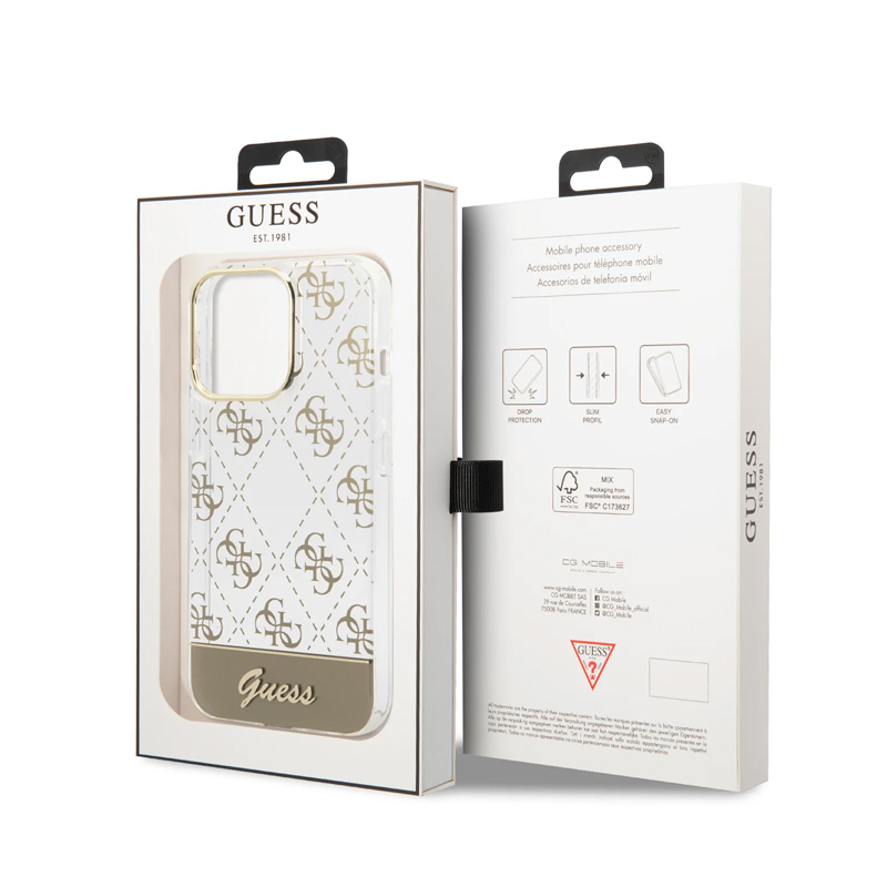 Torbica Guess Hc 4G Electro Script za iPhone 14 Pro 6.1 zlatna (GUHCP14LHG4MHG)