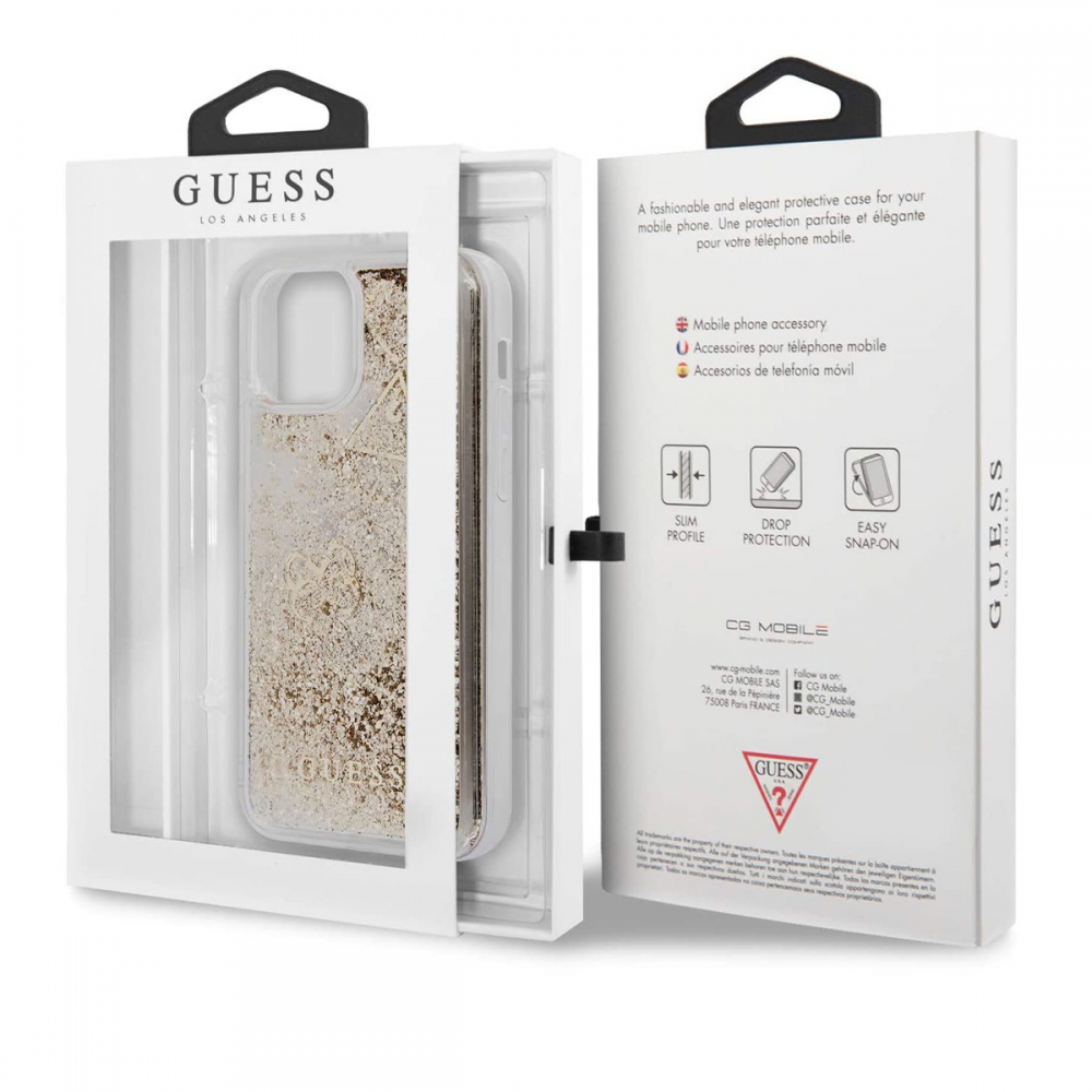 Torbica Guess Hc Liquid Glitter Charms za iPhone 12/12 Pro 6.1 zlatna (GUHCP12MGLHFLGO)