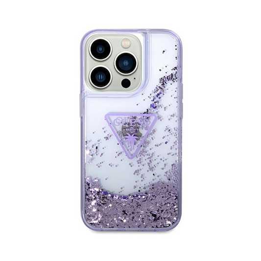 Torbica Guess Hc Liquid Glitter Triangle Translucent za iPhone 14 Pro 6.1 ljubicasta(GUHCP14LLFCTPU)