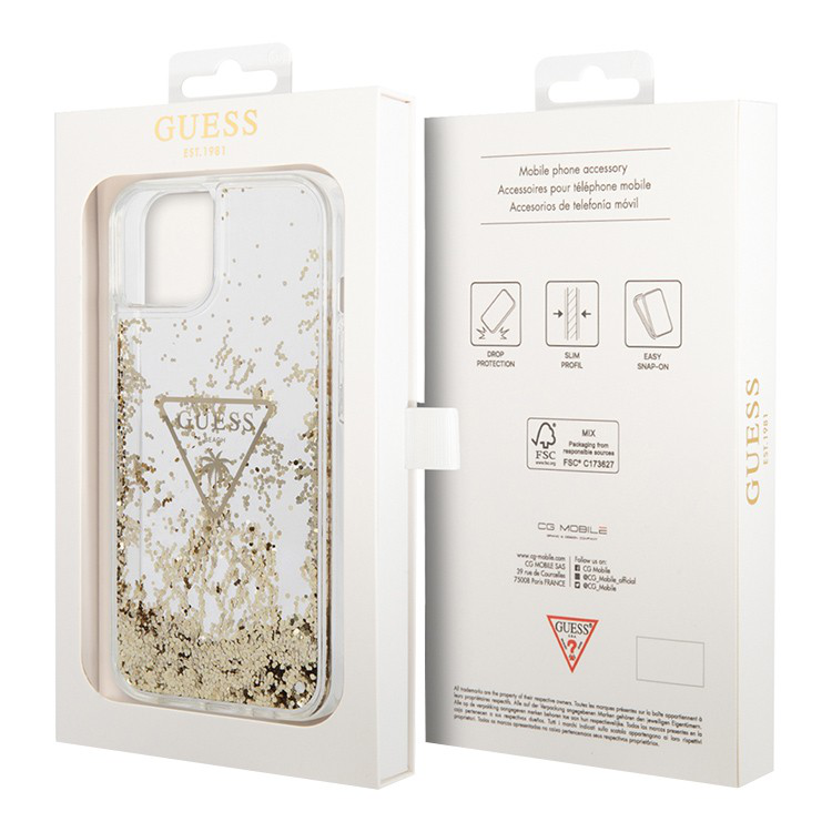 Torbica Guess Hc Liquid Glitter Triangle za iPhone 14  Plus 6.7 transparent (GUHCP14MLFCTPT)