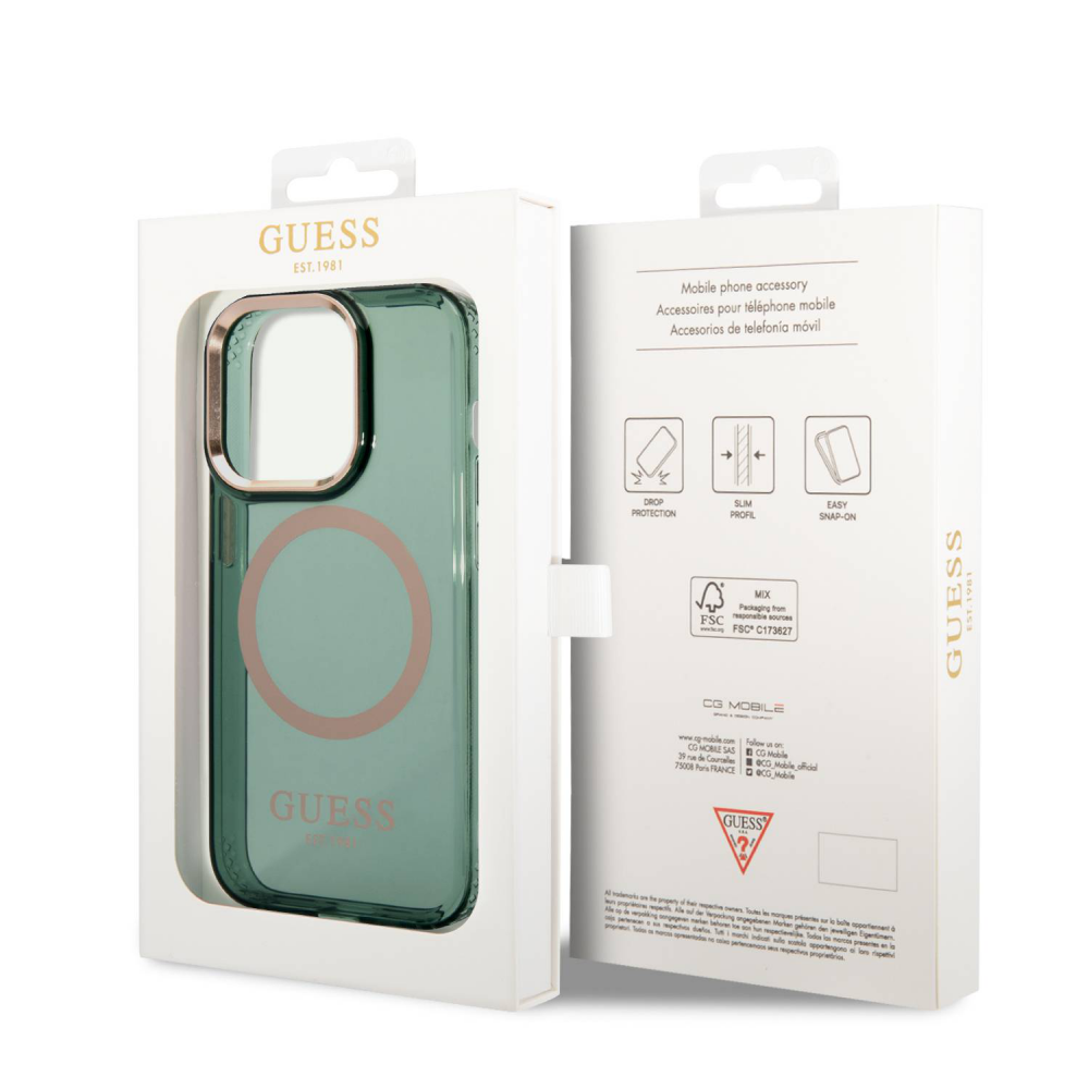 Torbica Guess Hc Magsafe Outline Translucent za iphone 14 Pro 6.1 zlatna (GUHMP14LHTCMA)